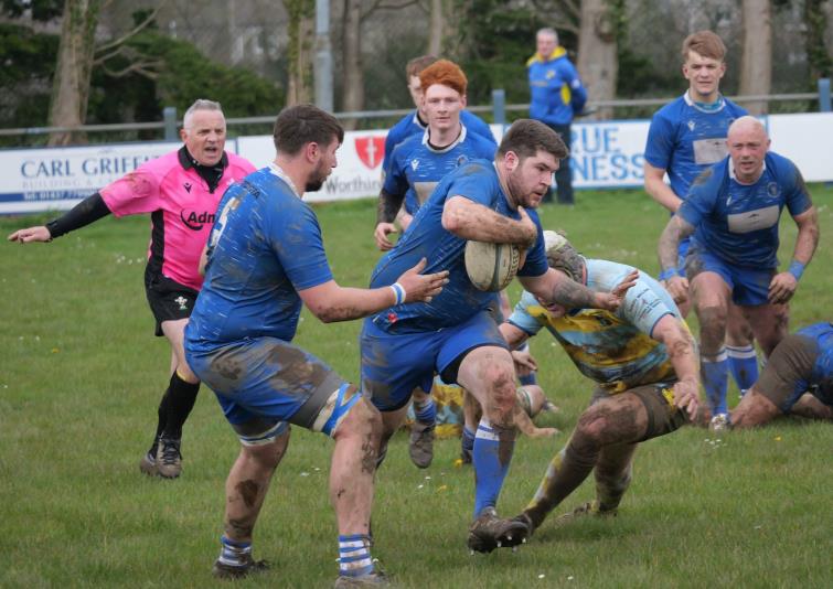 Dan Berry on the charge for Haverfordwest. Picture William John